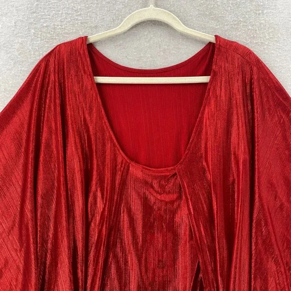 GRACE KARIN Blouse XL Shimmer Glitter Sparkly Poncho Party Top Blouse Low Back - Picture 8 of 15